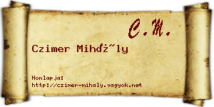 Czimer Mihály névjegykártya